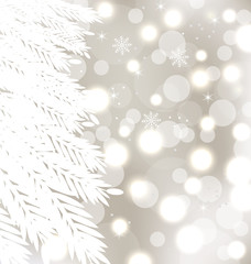 Obraz premium Abstract winter glowing background with fur-tree
