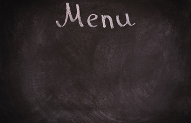 Fototapeta premium Restaurant menu board on blackboard. isolated over white