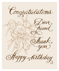 Calligraphy greeting card.