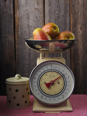 Pears on an old kitchen scale