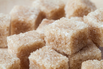 Cubes of cane sugar, Close-up.