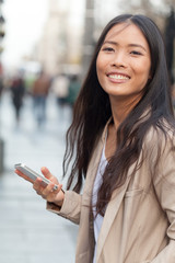 Woman and mobile phone