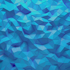 Fototapety  Abstract blue 3D geometric polygon facet background mosaic made by edgy triangles