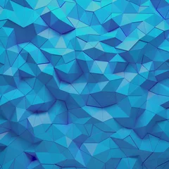 Tuinposter Abstract blue 3D geometric polygon facet background mosaic made by edgy triangles © 123dartist