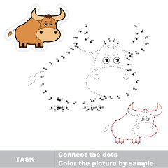 Game for numbers. One cartoon yak. 