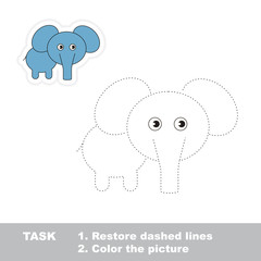 One cartoon elephant to be traced.