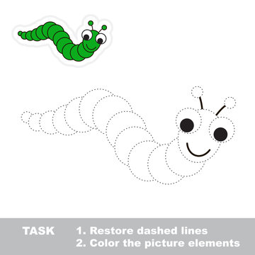 One cartoon funny caterpillar.