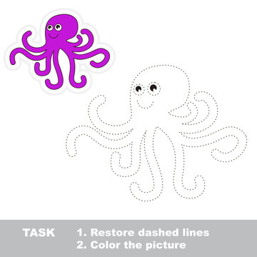 Cartoon octopus to be traced.