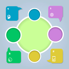 circle color infographic. Template for diagram or graph