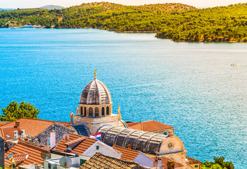Fototapeta premium Sibenik panoramic view, Croatia.