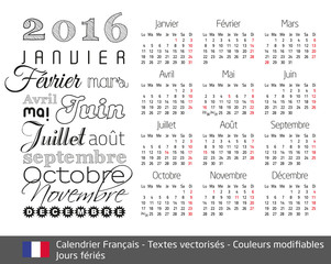 2016 Calendrier français typo-1