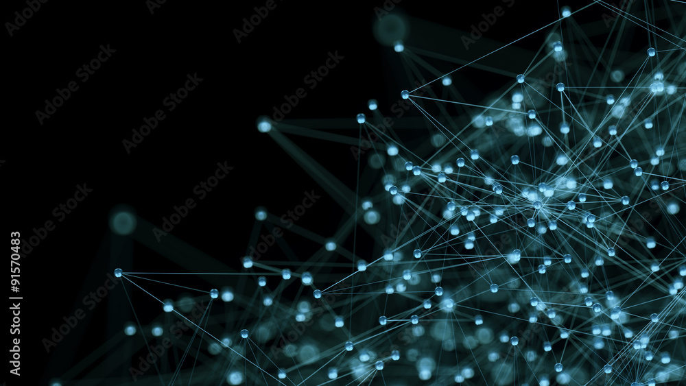 Aufkleber abstract internet network communication concept background - cg render