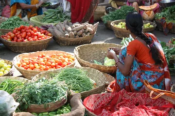Fototapeten Jaipur, indischer Markt in Rajasthan, Indien © JFBRUNEAU