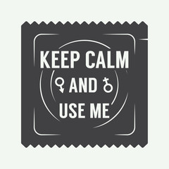 vintage condoms or sex labels, logo, badge and design elements.