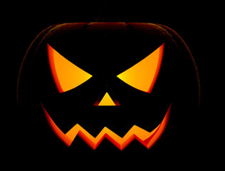 Halloween pumpkin with scary face