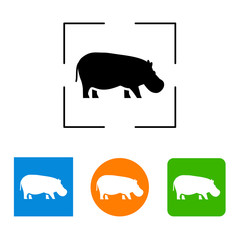 Hippopotamus icon - vector illustration