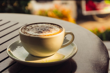 coffee on wood