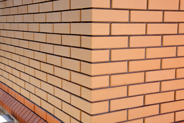 Brick wall in a corner