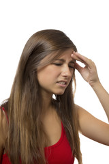 Obraz premium beautiful teenage girl portrait with headache