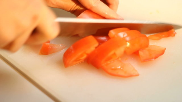 slicing vegetables