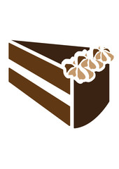 Flat vector image of a chocolate cake