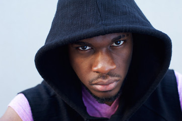 Cool black guy with hood sweatshirt