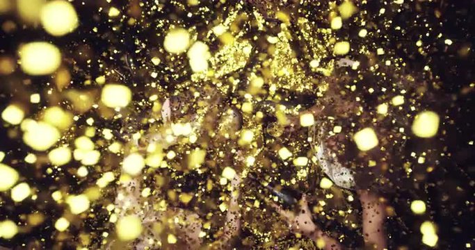 Two attractive women drinking champagne celebrating new years party Red Epic Dragon
