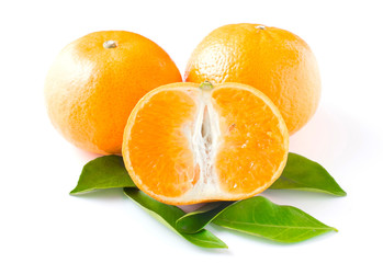 three orange isolated on white background