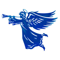 Beautiful angel with wings and trumpet © lnsdes