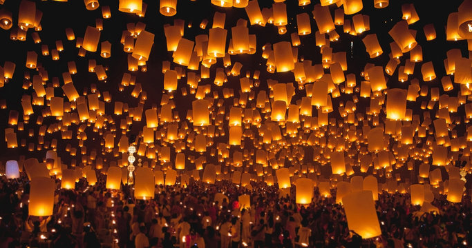 Firework lantern Festival in Chiangmai