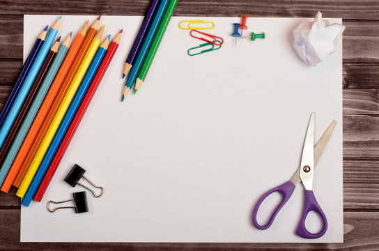 Paper with colorful pencil