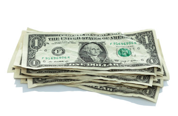 small stack of dollar bills