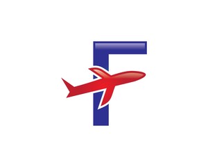 F Letter Plane Logo