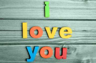 Colorful I love you word