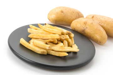french fries on white background