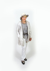 portrait of attractive senior woman in elegant dress