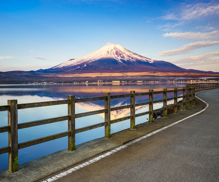Mt.Fuji with Lake Yamanaka, Yamanashi, Japan