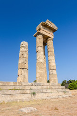 Ancient Apollo temple ruins on Rhodes