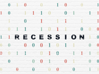 Business concept: Recession on wall background