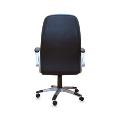 Modern office chair from black leather.