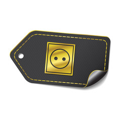 Plug Sign golden Vector Icon Design