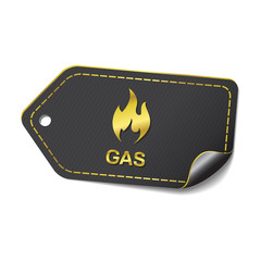 Gas Sign golden Vector Icon Design