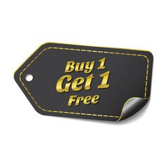 Buy 1 Get 1 Free golden Vector Icon