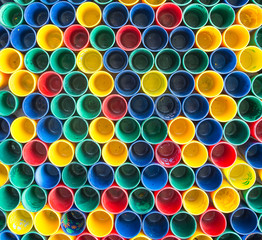 colorful of plastic glass