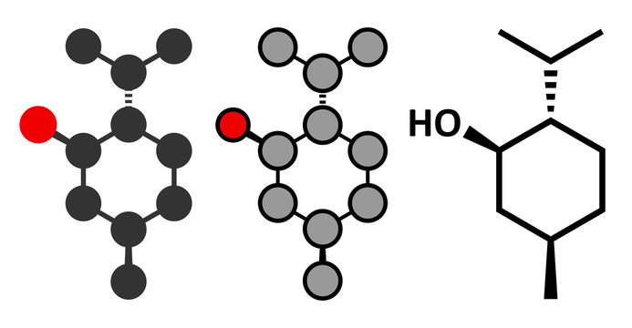 Menthol molecule. Present in peppermint, corn mints, etc. 