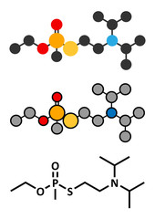 VX nerve agent molecule (chemical weapon). 