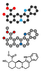 Yohimbine alkaloid molecule. Used as aphrodisiac drug. 