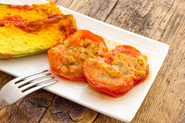 Stuffed tomatoes and Zucchini