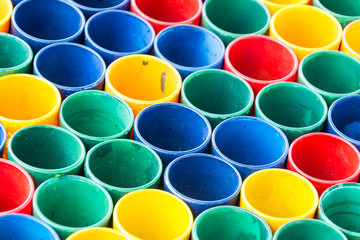 colorful of plastic glass