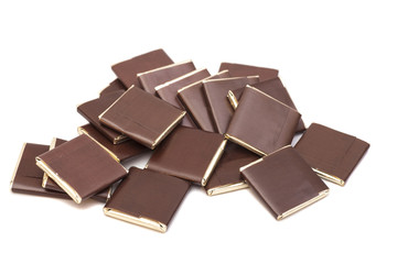 chocolate sweets on a white background